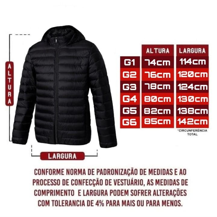 Jaqueta Puffer Plus Size Com Capuz Removivel