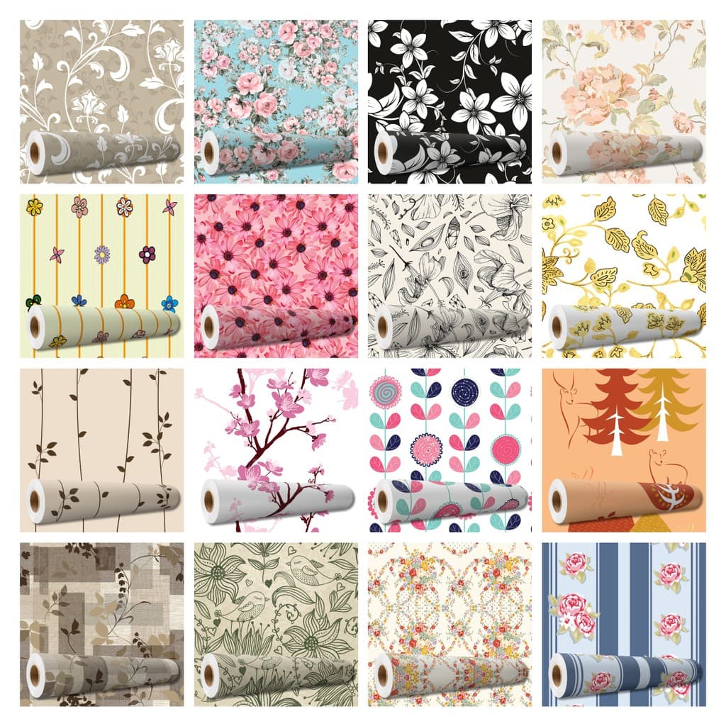 Rolo Papel de Parede Auto Adesivo Lavável Full-HD Interno ou Externo Flores e Floral