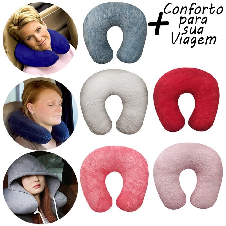 Almofada De Viagem C/ Ziper / Travesserio Apoio De Viagem Cervical Macio