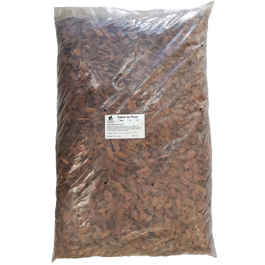 6kg Casca de Pinus Tamanhos Mini, P ou M - Orquídeas e Jardim