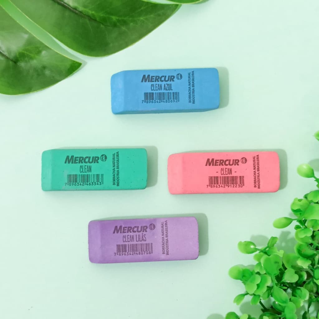 Kit 04 Borrachas Clean (Azul, Rosa, Roxo e Verde) - Mercur