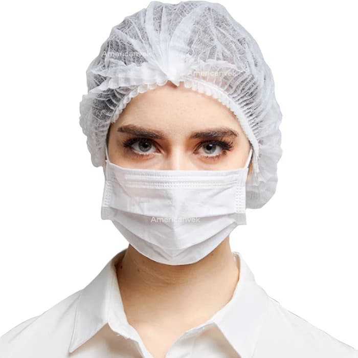 3 Pacotes de Toucas TNT Descartáveis Sanfonada Branca com Anvisa C/ 100 unidades