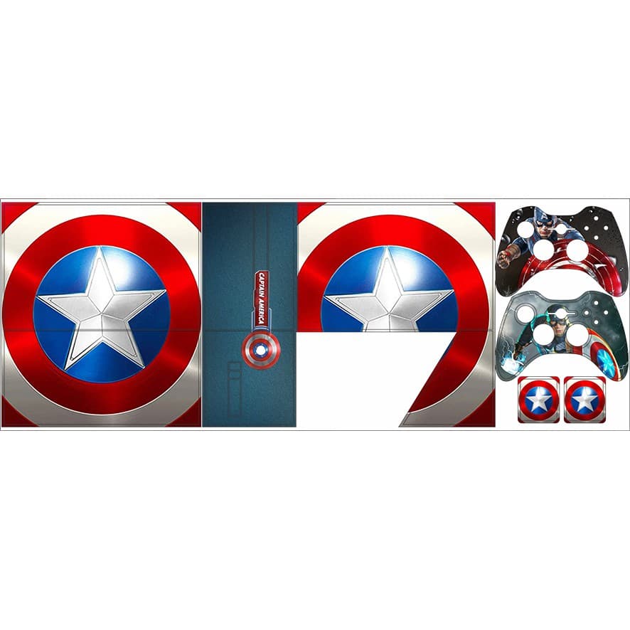 Skin Adesiva Xbox 360 Super Slim - Capitão América
