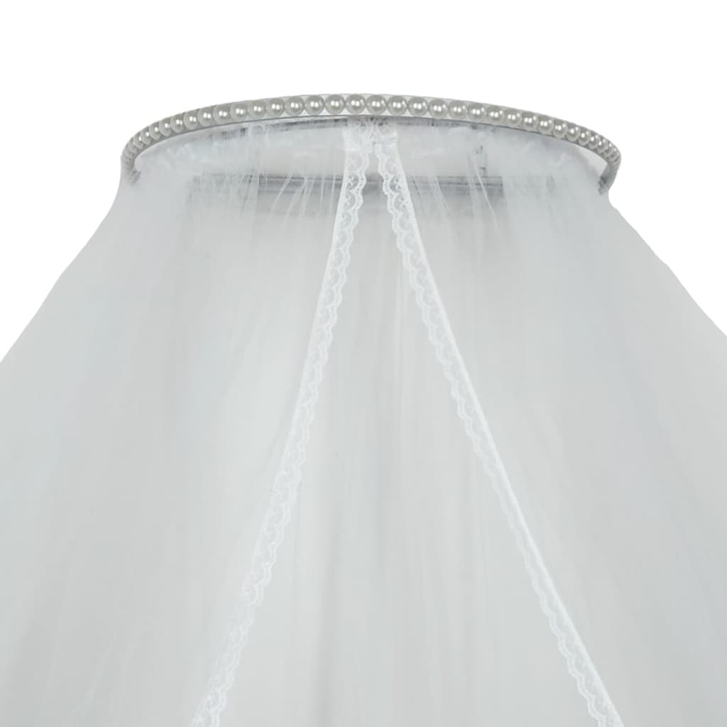 Dossel perolas com mosquiteiro tule para berço