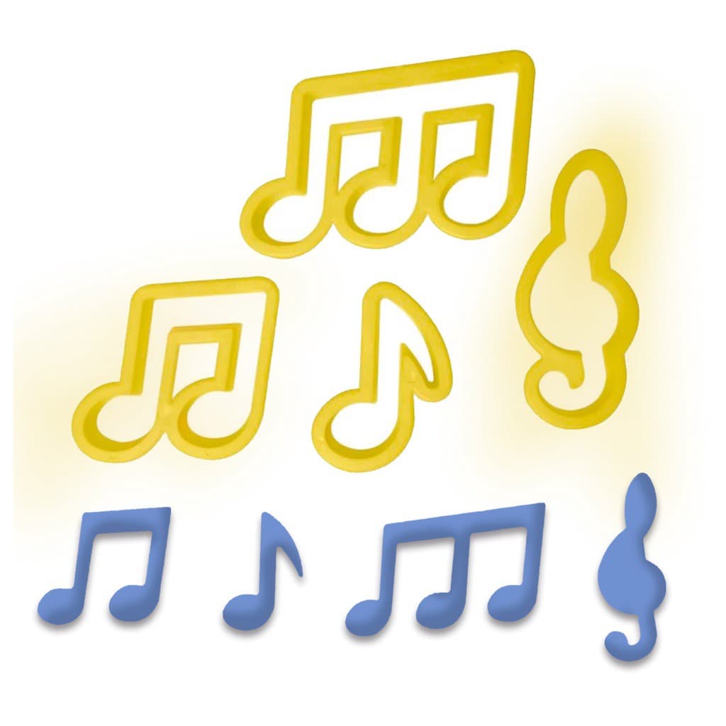 Kit Cortador Formato Nota Musical 4 Peças Massas e Biscuits