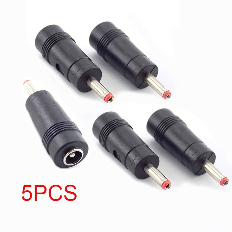 5 Pcs 3.5mm X 1.35mm Macho Para 5.5mm X 2.1mm Feminino Plug DC Adaptador De Conector De Alimentação Laptop AC Jack