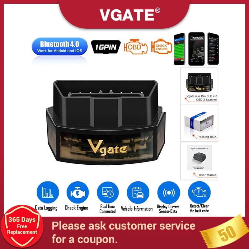 Vgate iCar Bluetooth Pro 4.0 OBD2 Car Diagnóstico Scanner OBD ODB2 2 WIFI elm327 Auto Scan Tool Para Android/IOS PK ELM 327 V15
