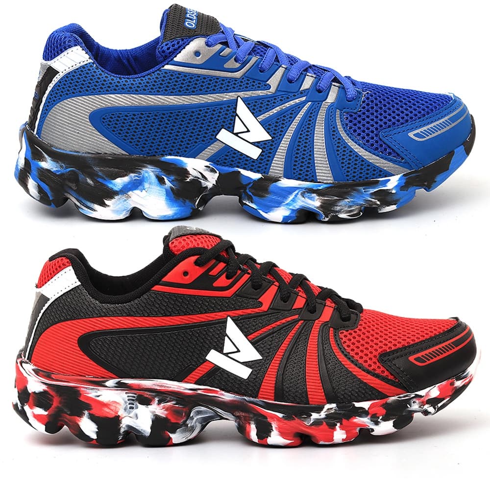 kit 2 Tenis oldsen masculino colorado corrida academia casual barato novo
