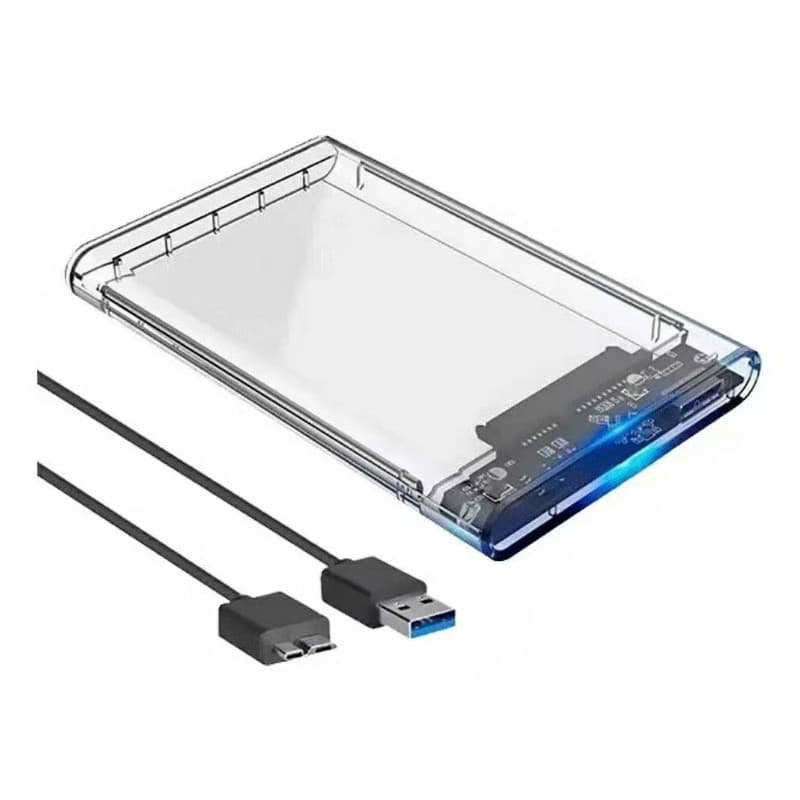 Case hd 2.5” usb3.0 para hd notebook transparente