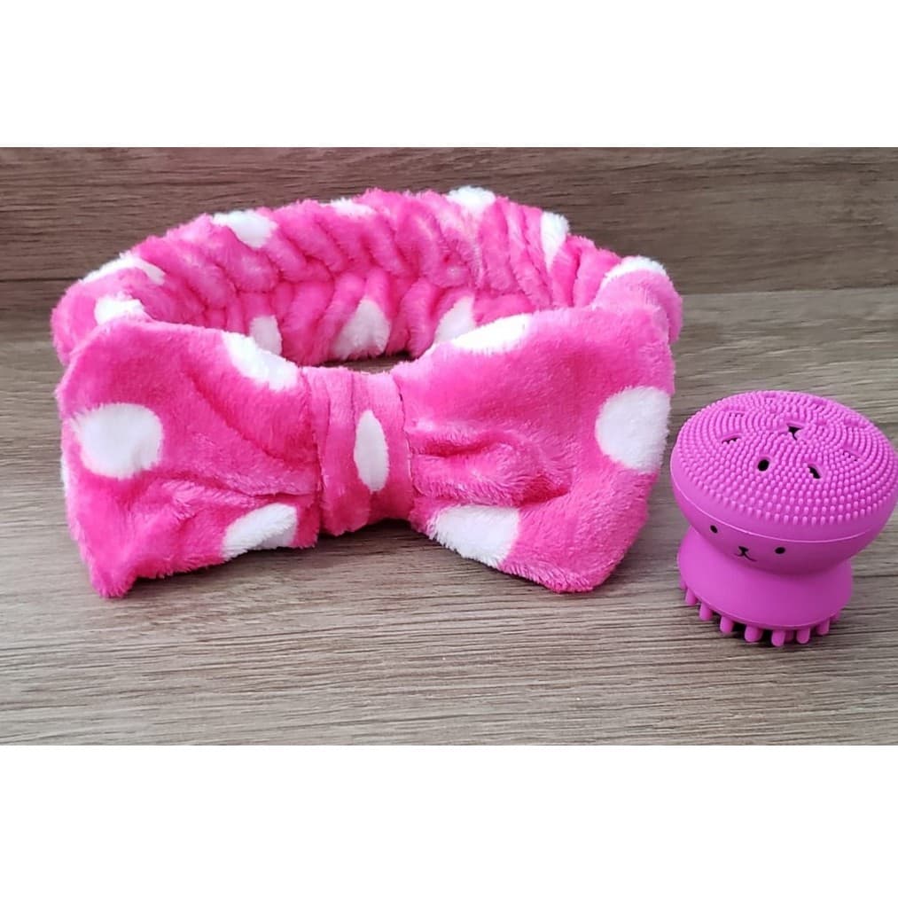 kit faixa modelo lacinho+ esponja de silicone formato polvo