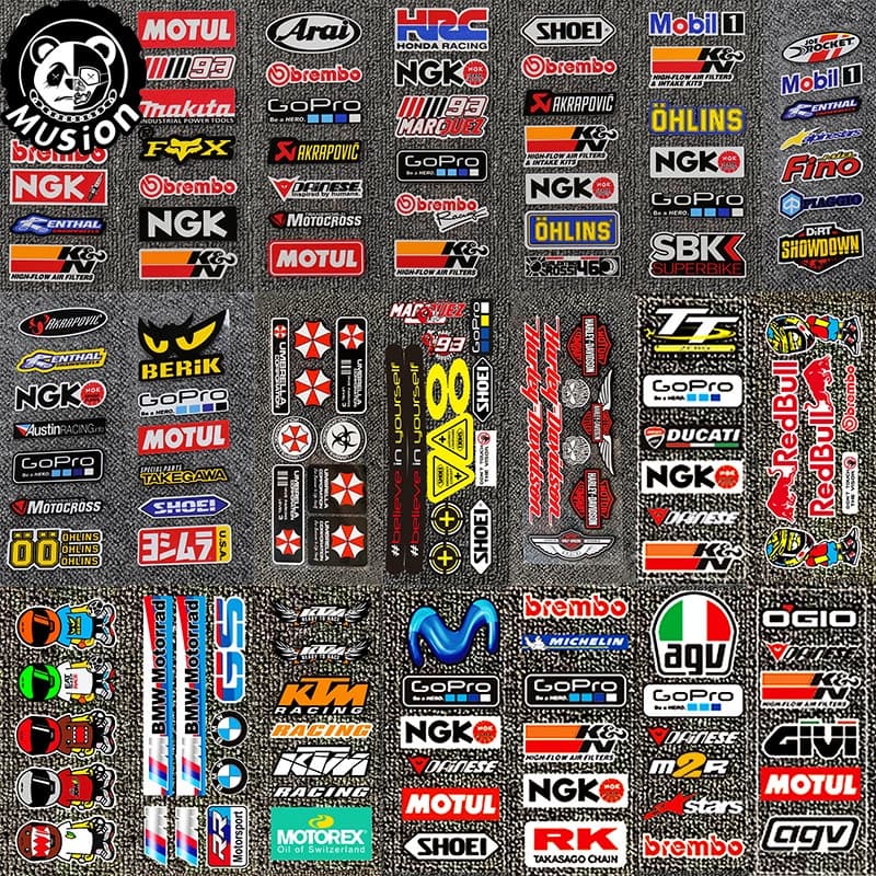 Musion ® Adesivo Original De Corrida À Prova D'água Para Carro/Capacete De Motocicleta