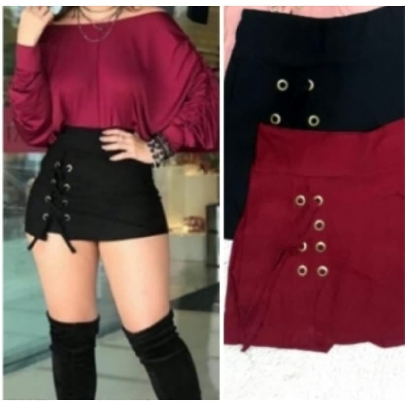 Short Saia Feminino Chorte Cintura Alta Básico Shorts Bermuda Tendência Chortis Moda Casual Shortinho Curto Promoção