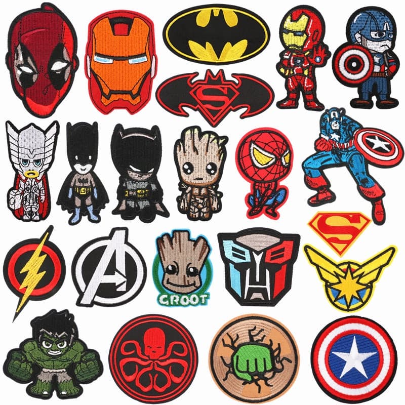 Série Marvel Hero Patch Bordado Superman/Spiderman/Capitão América Remendo De Pano Para A Roupa Decoração