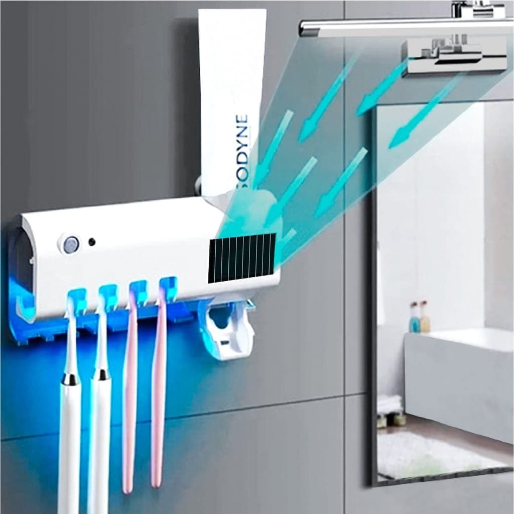 Aplicador Pasta de Dente Suporte Dispenser Escova Automático Com Esterilizador Uv