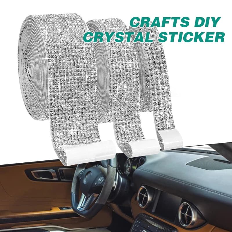 Auto-Adesivo De Cristal Strass Diamante Fita Autocolante DIY Artes Artesanato Decoração Do Telefone Carro