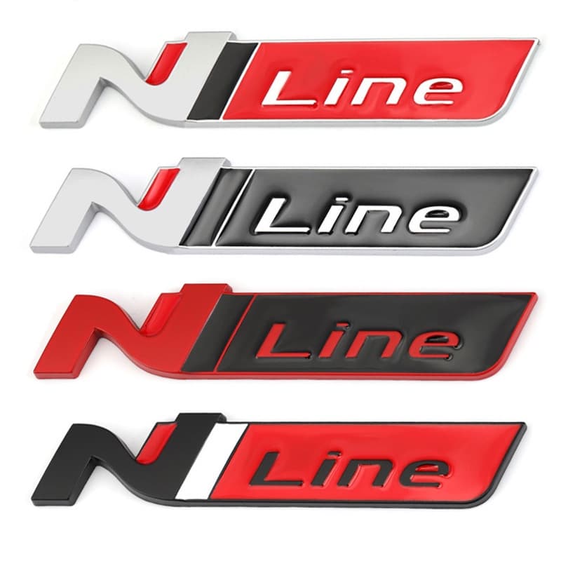 N Line Badge Emblem Decal Front Grille for Hyundai I30 2021 Sonata Elantra Veloster Kona Tucson N Line Styling
