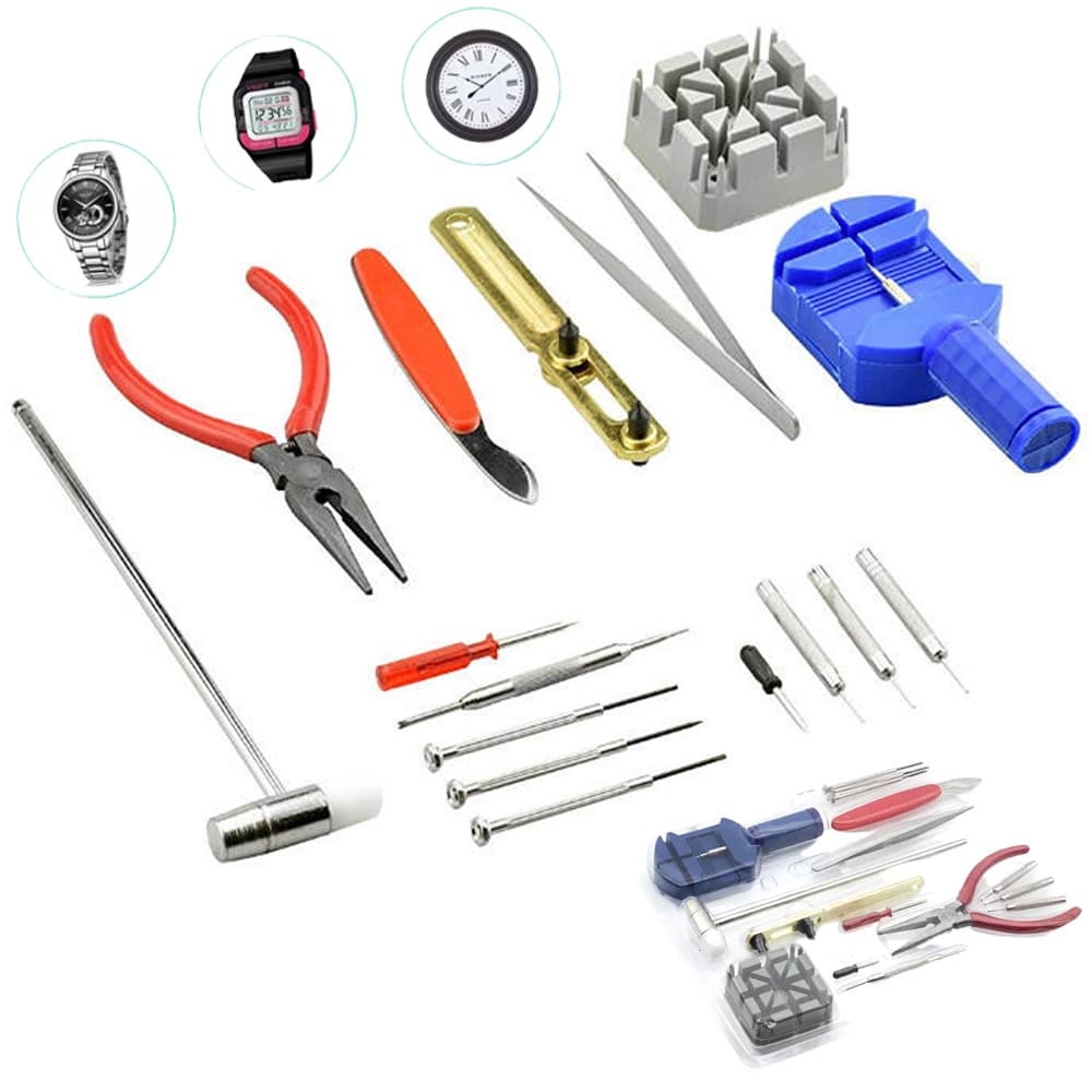 Kit Relojoeiro Ferramentas De Relógio Pulso Digital Parede Despertador 16 Peças Manutenção Conserto Reparo Relógio