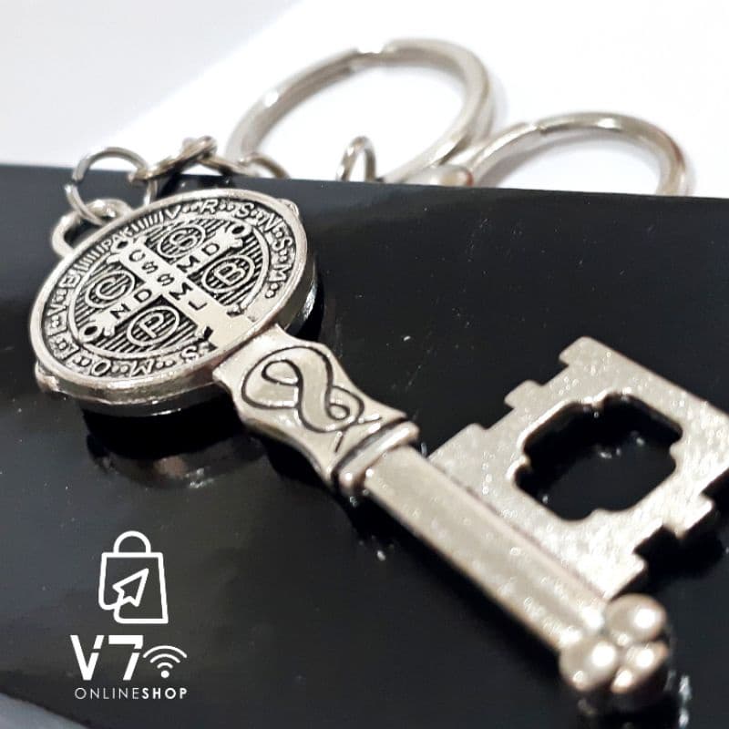 Chaveiro Chave São Bento aço inoxidável para carro/casa