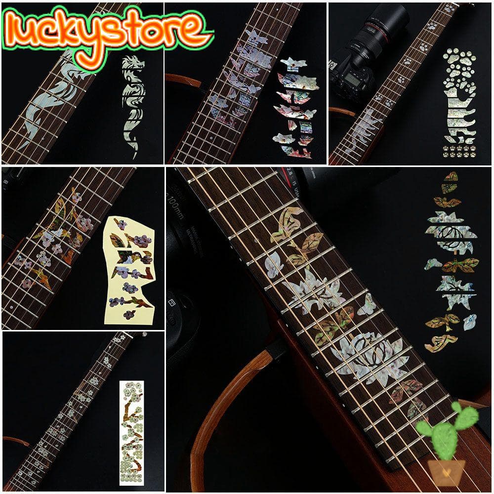 Ls Alta Qualidade Novo 22 Estilos Peças Guitarra Elétrica Bonito Fretboard Adesivo Ultra Fino Adesivos