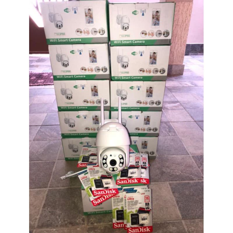 Câmera-IP-externa-wifi-dome-PTZ(aprova-d'água)+cartao-nemoria-16GB