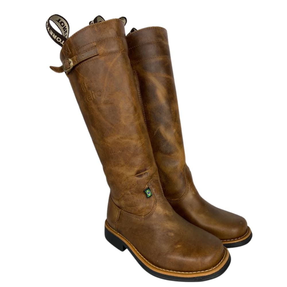 Bota Gaucha Infantil Original Toretto Fossil Mostarda c/ Ziper  | Ref.: Crioulinha Zip 13