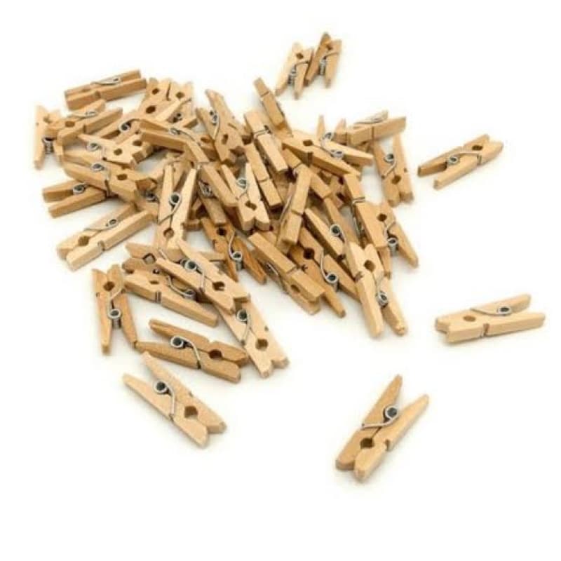 Mini Pregador Prendedor de Madeira Cru Natural 2,5 cm para Fotos Artesanato Scrapbook Lembrancinhas