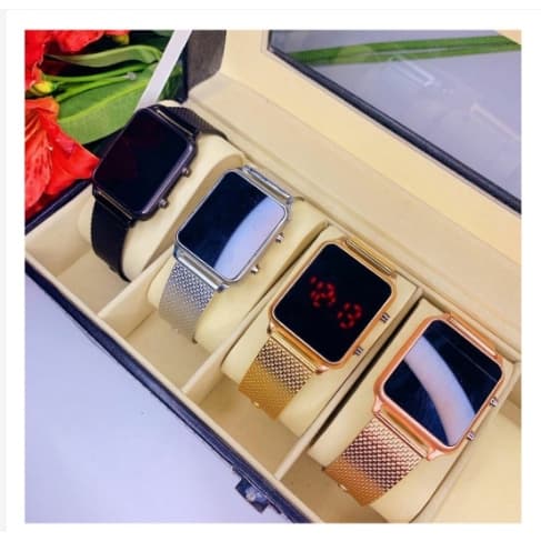 Relógio Quadrado Digital led casual Masculino Feminino moda luxo