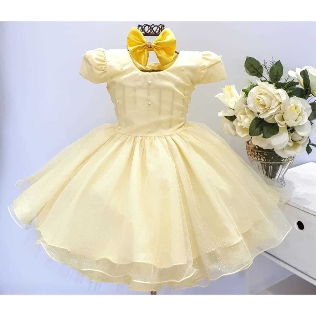 Vestido Infantil Menina Encantado Festa Aniversario Casamento Com Tiara