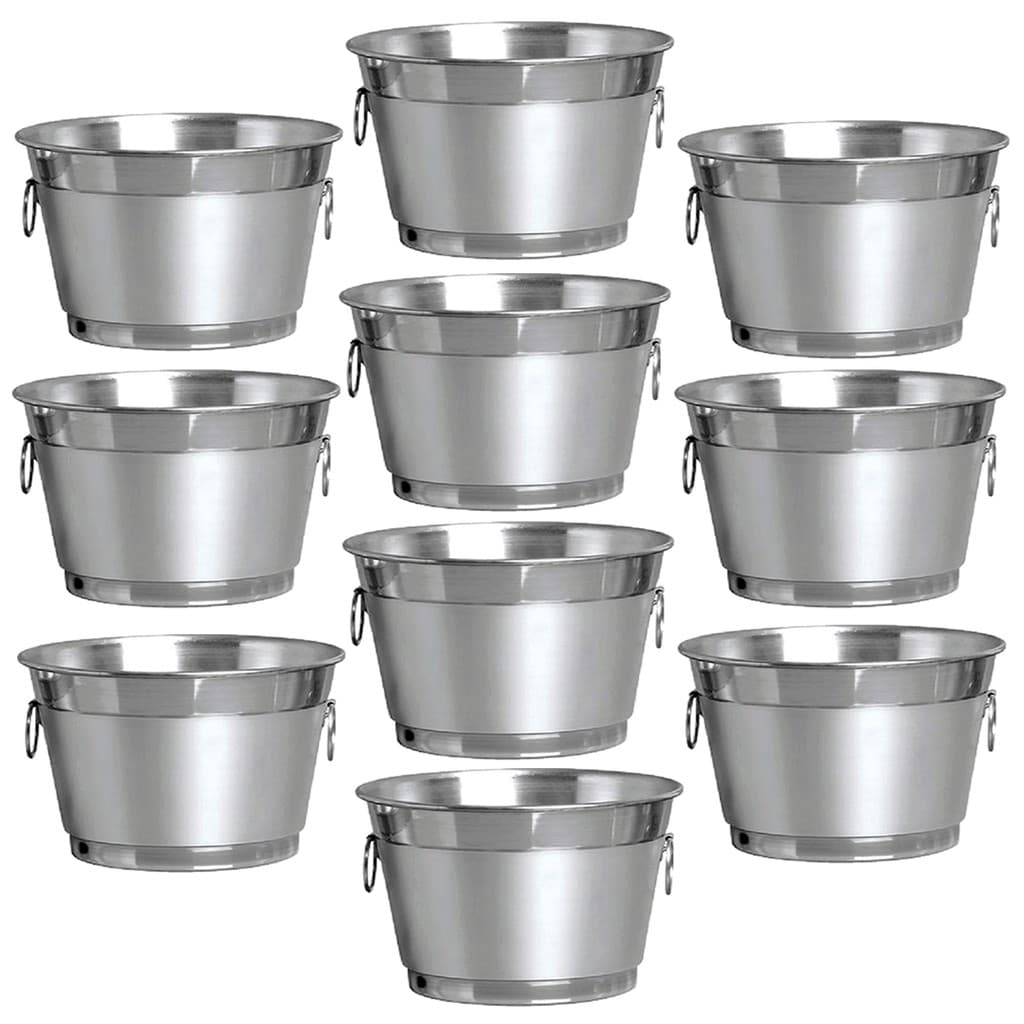 10 BALDE DE GELO E CERVEJA ACOMODAR 9 LITROS EM VOLUME FABRICADO 100% em aluminio puro