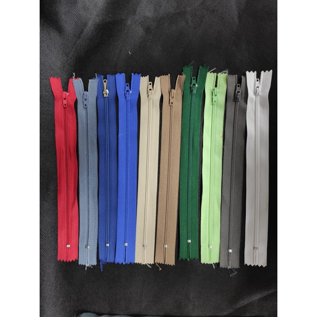 Zíper Nylon 45 Cm - Pacote c/ 10  Cores Sortidas