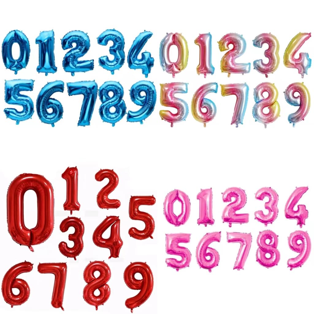 Balao 70cm Numero Metalizado