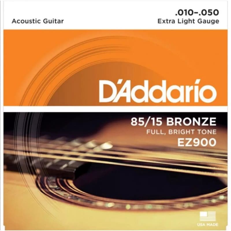 Cordas Para Violão D'Addario 010-050 ez900 Medidor extra Leve 85/15 bronze Totalmente Brilhante