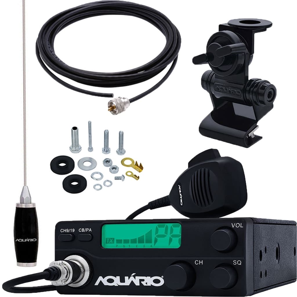 Rádio Móvel Px 40 Canais RP-40 Antena 1,40 metros B-2005P Cabo Coaxial 5,5 metros Suporte Porta Malas