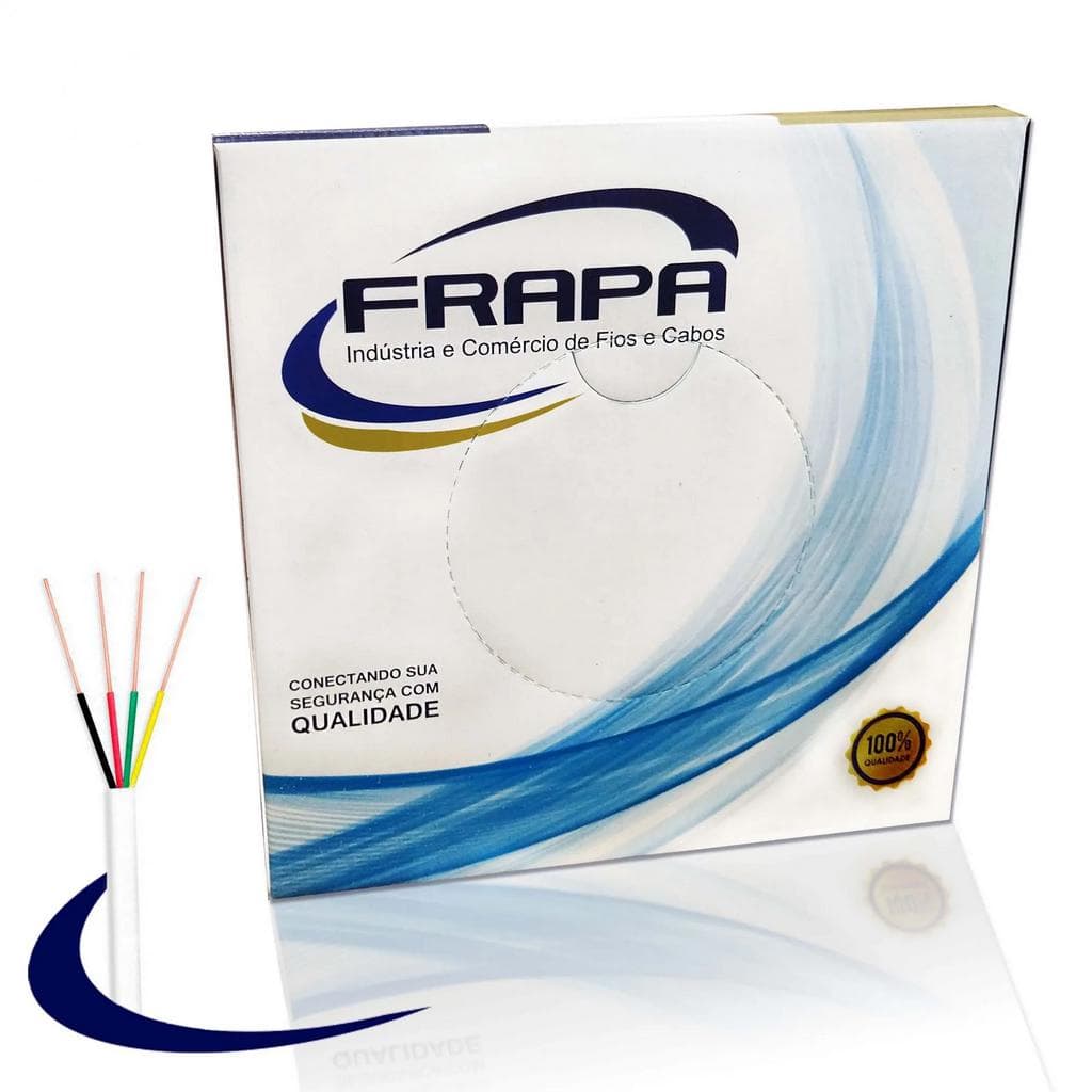 Cabo De Alarme 4 Vias 0,40mm 2 Pares Frapa Pvc Cca Cftv - Caixa Com 100m (metros)