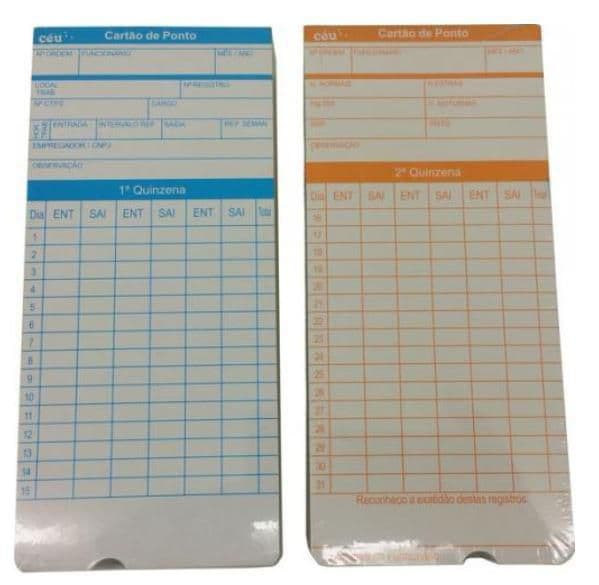 Cartão De Ponto Relógio Cartográfico /m2 Md01 - 100 Un