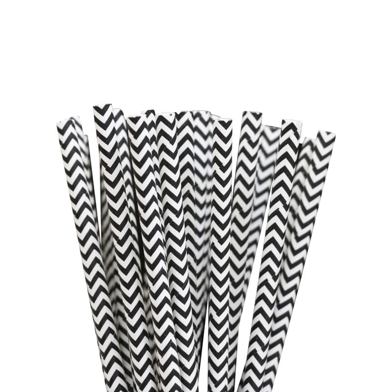 100 Canudos De Papel Colorido Zig Zag  - Biodegradável