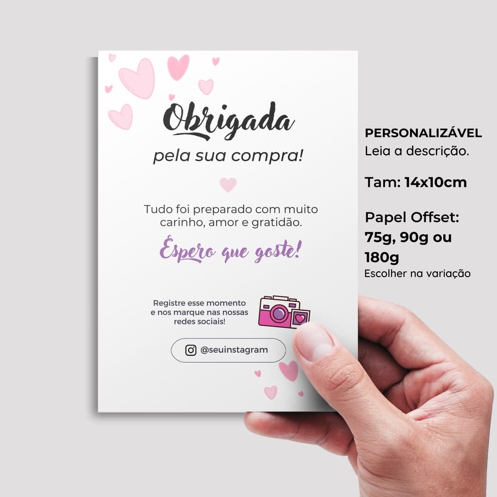 50 ou 100 Carta de Agradecimento ao Cliente Personalizável Cartão para Unbox 10x14 para empresa, loja, Flyer, Panfleto