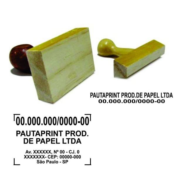 Carimbos De Madeira - Para CNPJ ou Assinatura - Com Gravação a Laser