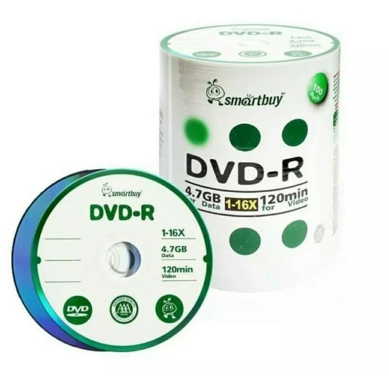 600 DVD-R SMARTBUY LOGO VERDE 4.7 GB 120 MINUTOS 16X ORIGINAL