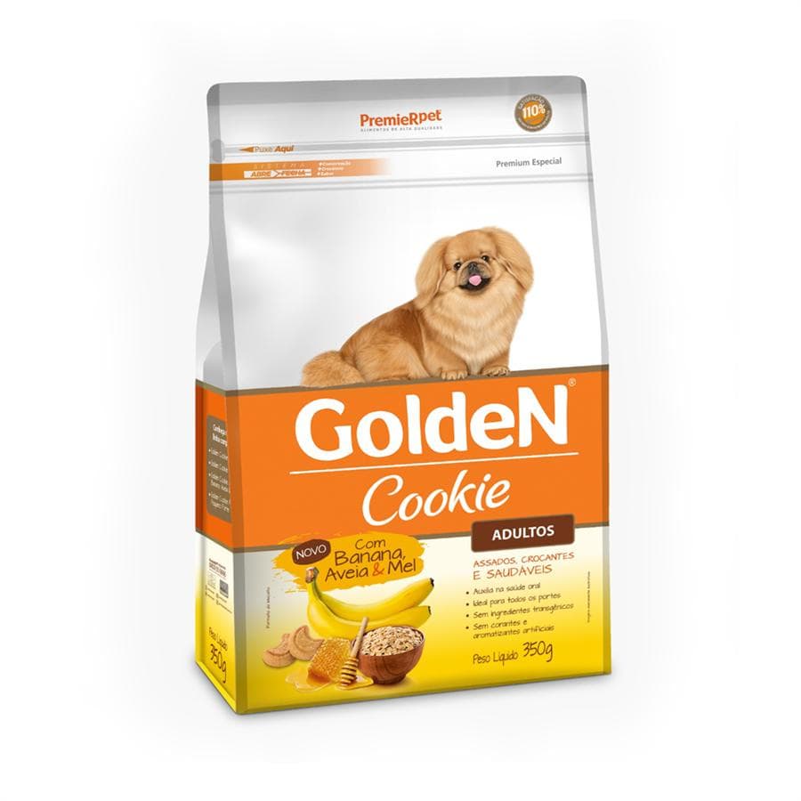 Biscoito Golden para Cães Adultos Sabor Banana Aveia e Mel 350g
