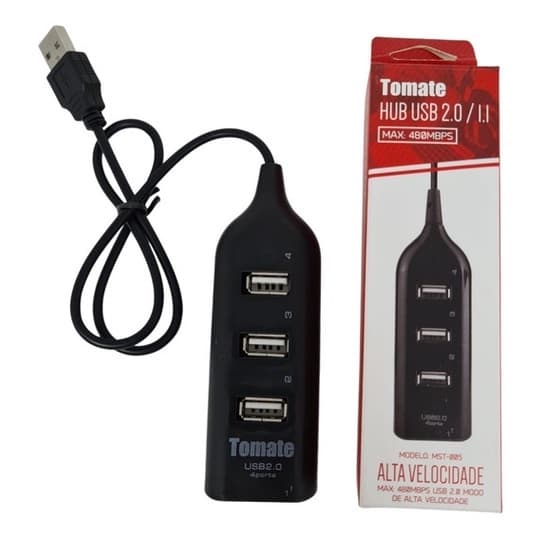 Hub 4usb Max-480mbps 2.0/1.1 Tomate