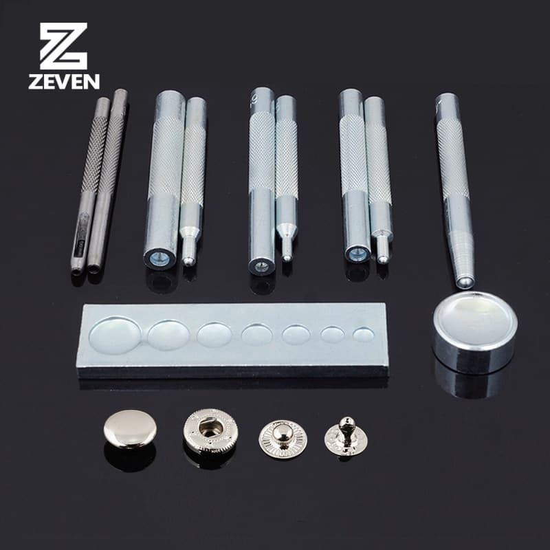 Conjunto De Ferramentas De Metal DIY Artesanato De Couro Die Hole Soco Pressão Fixadores Imprensa