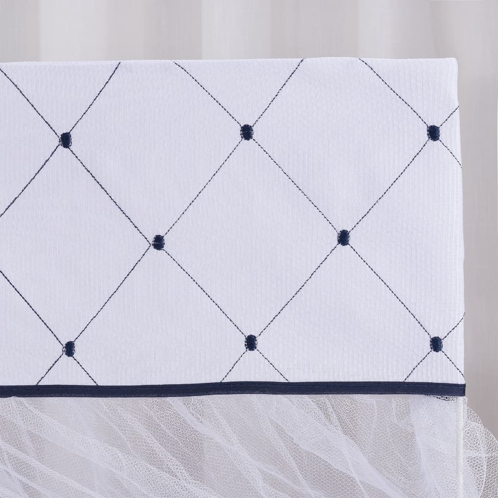 Mosquiteiro Avulso Para Berço Americano Branco Com Gota Marinho