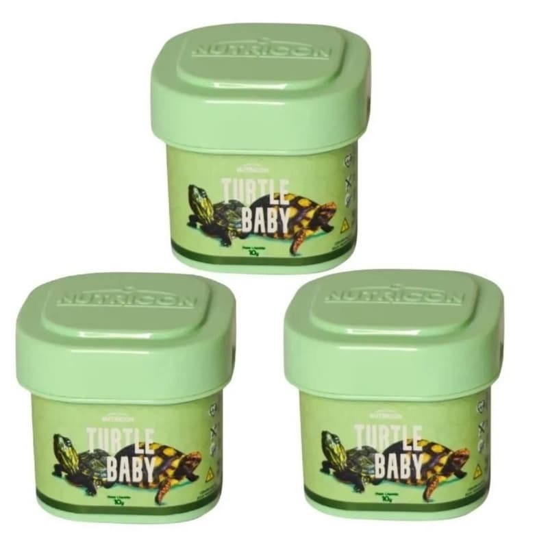 Ração P/Tartaruga e Répteis Nutricon Turtle Baby 10gr.Kit 3 Unidades