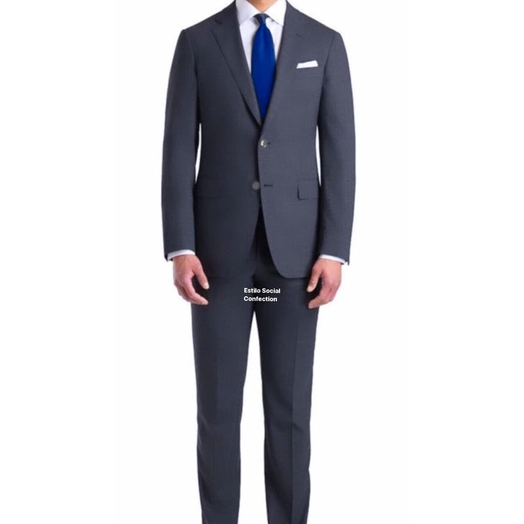 Terno Slim Fit Cinza Chumbo Promoção ( Paletó + Calça + Cabide )