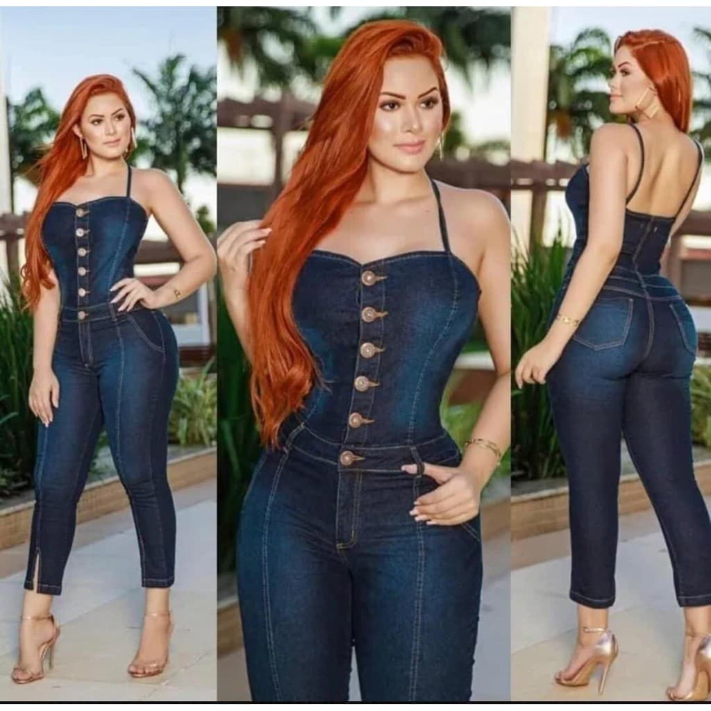 Macacão Jeans Capri Com Alça Hay Estilo Clube do Jeans