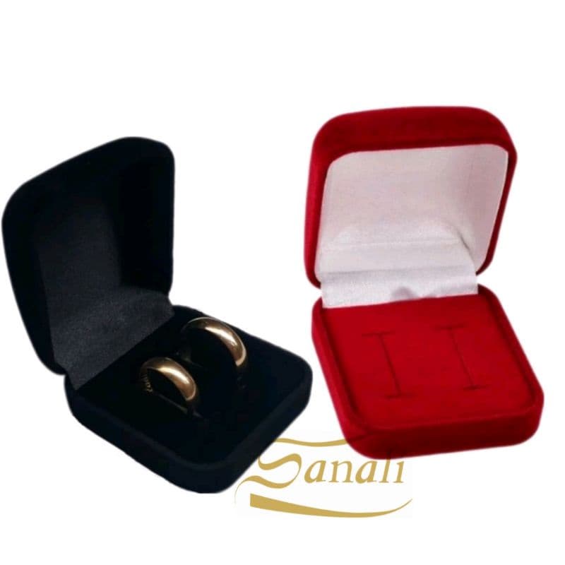 Caixinha Estojo de Veludo Tradicional 2 fendas para Alianças (2RR) 1 Unidade