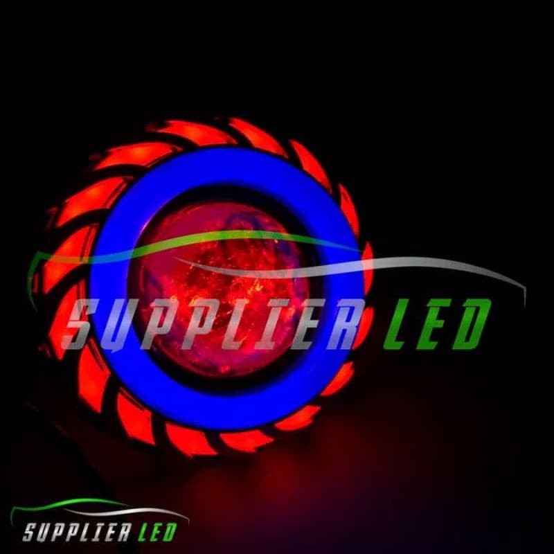 Projetor De Carro Para Motocicleta Tornado Double Ae + De Luz Led (Azul + Vermelho)