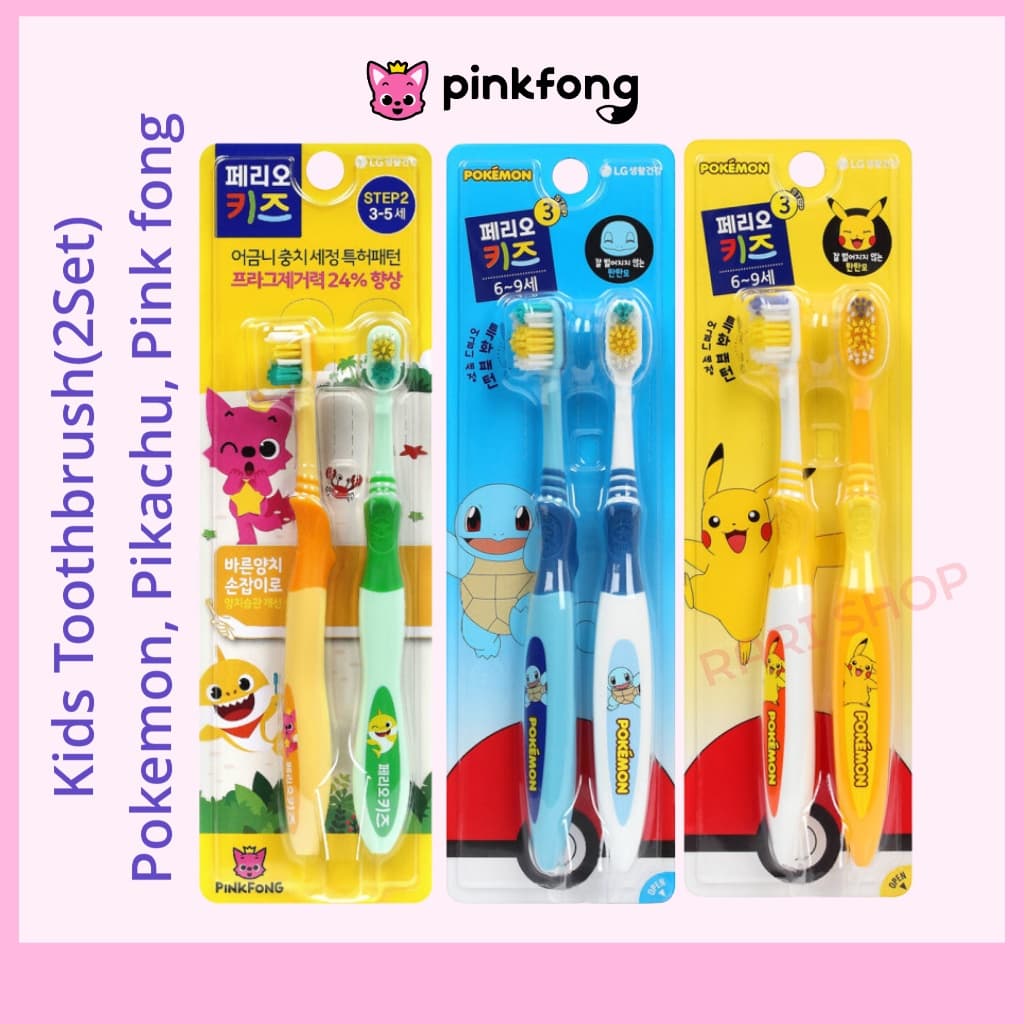 [Pinkfong] Kids Toothbrush (2ea)/Pokemon/Pikachu Pasta Dental