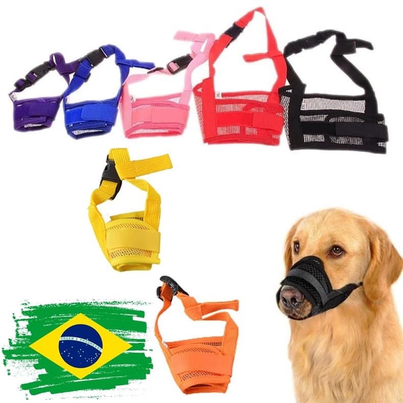 Focinheira Regulável Ventilada Cão Pequeno Médio e Grande Tamanhos P/M/G/GG/GGG